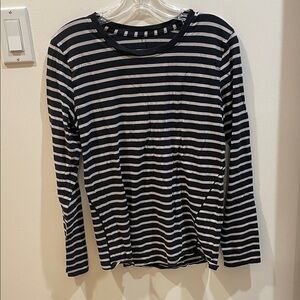 Black and White Striped Women's Top